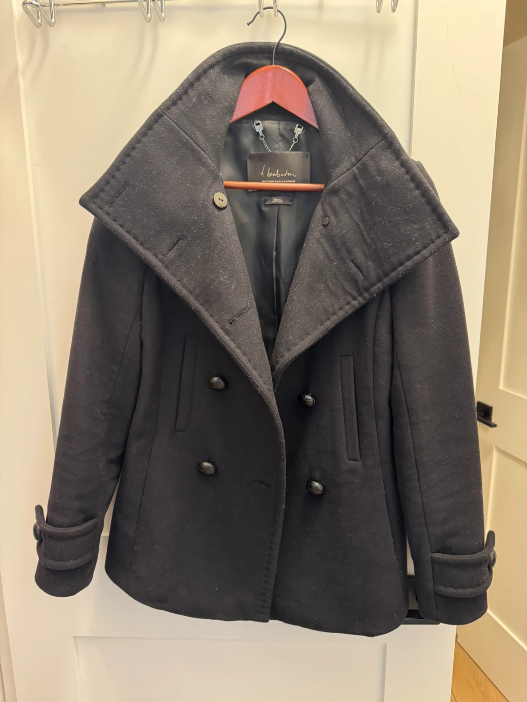 Aritzia Babaton Virgin Wool & Cashmere Peacoat (Short)