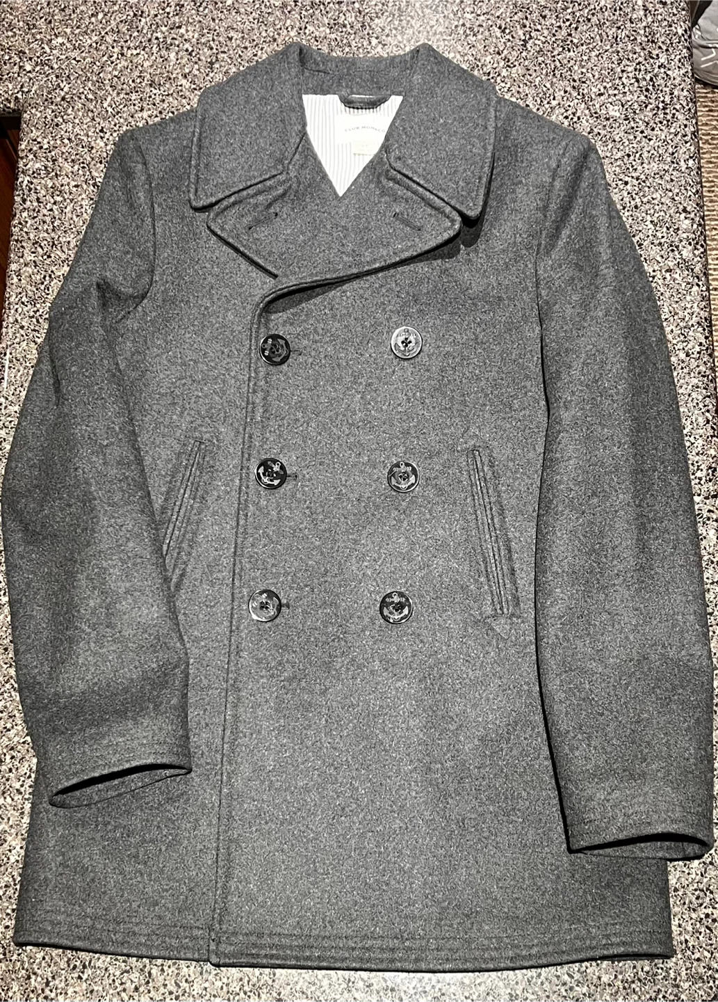 Club Monaco Grey Wool Blend Peacoat