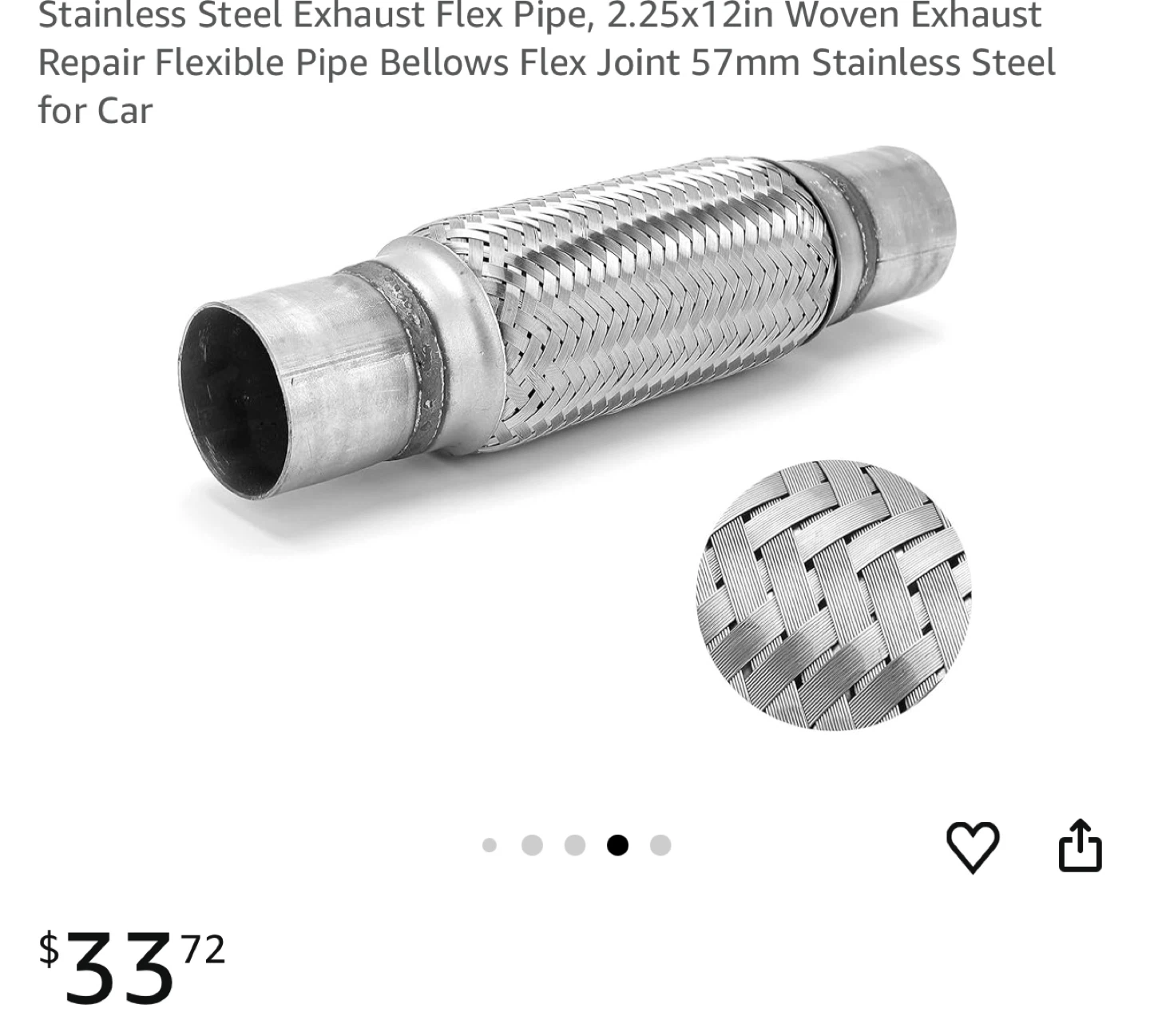 Stainless Steel Exhaust Flex Pipe 57mm 300mm - photo 3