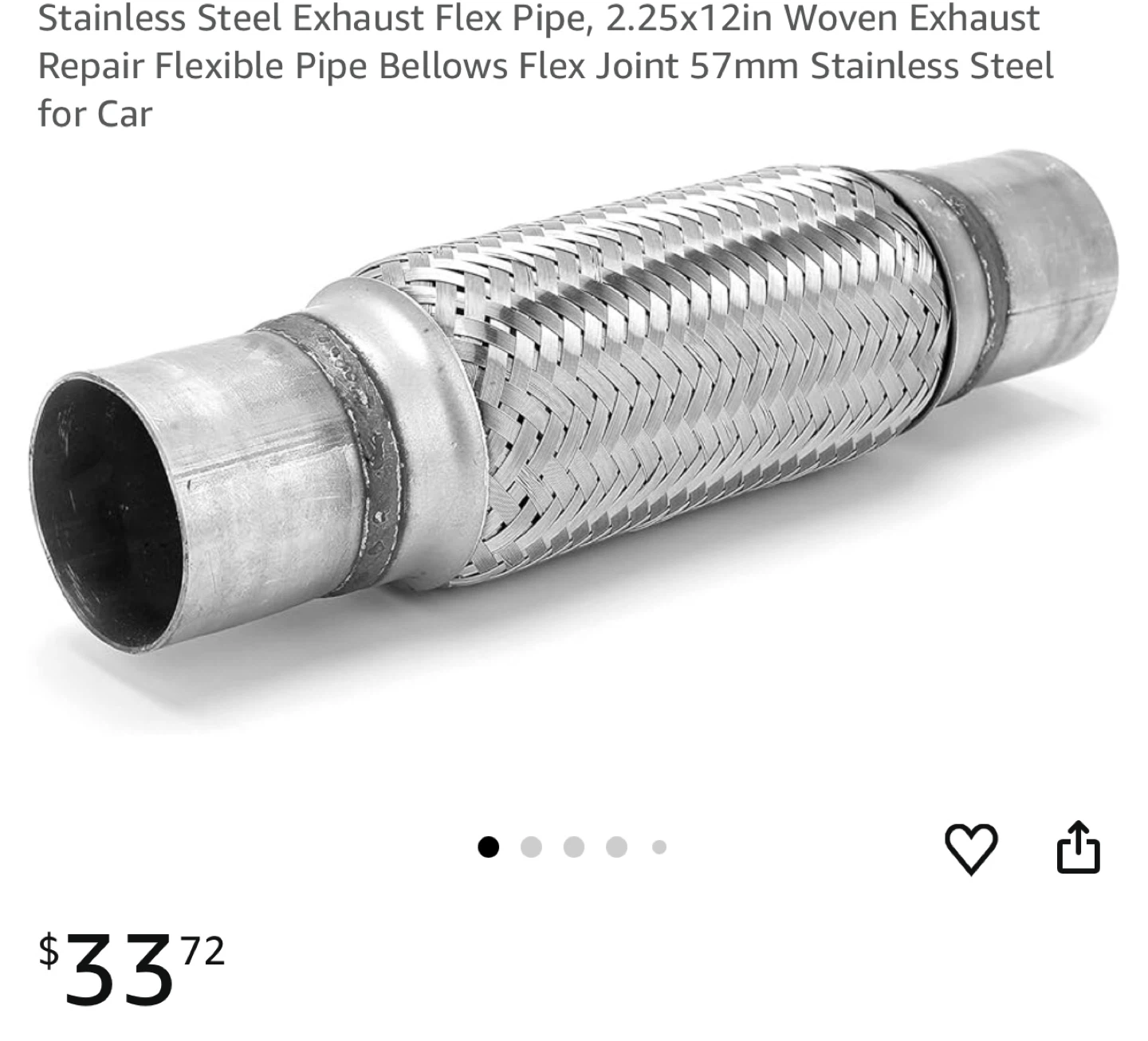 Stainless Steel Exhaust Flex Pipe 57mm 300mm