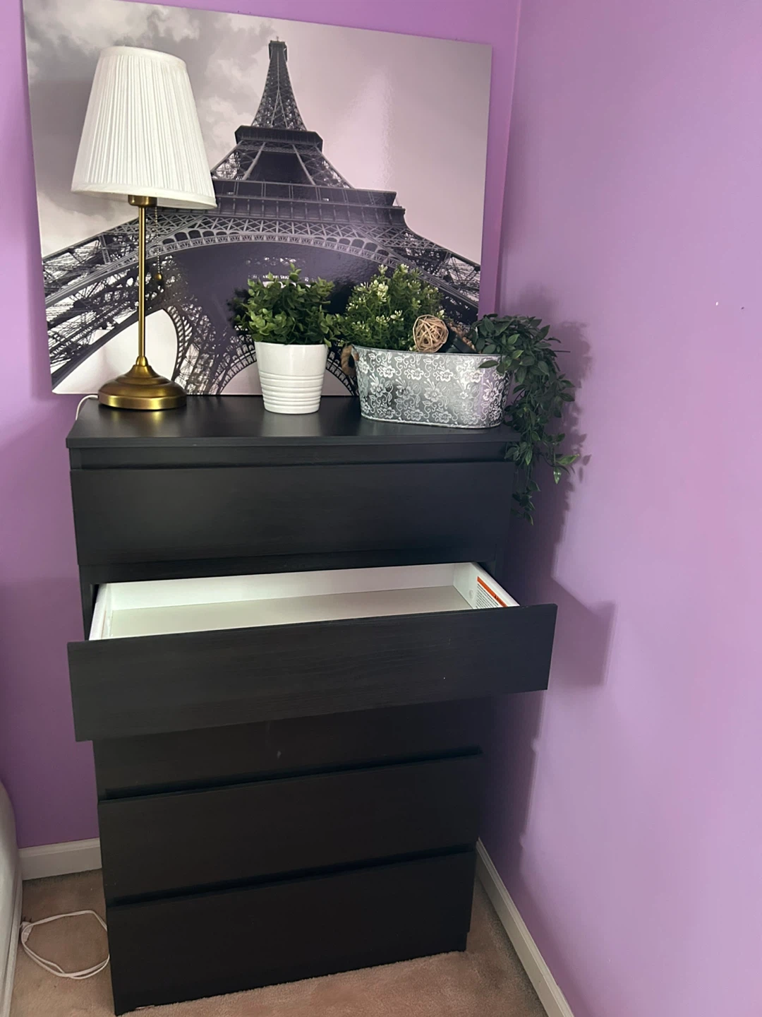 Black IKEA chest of drawers