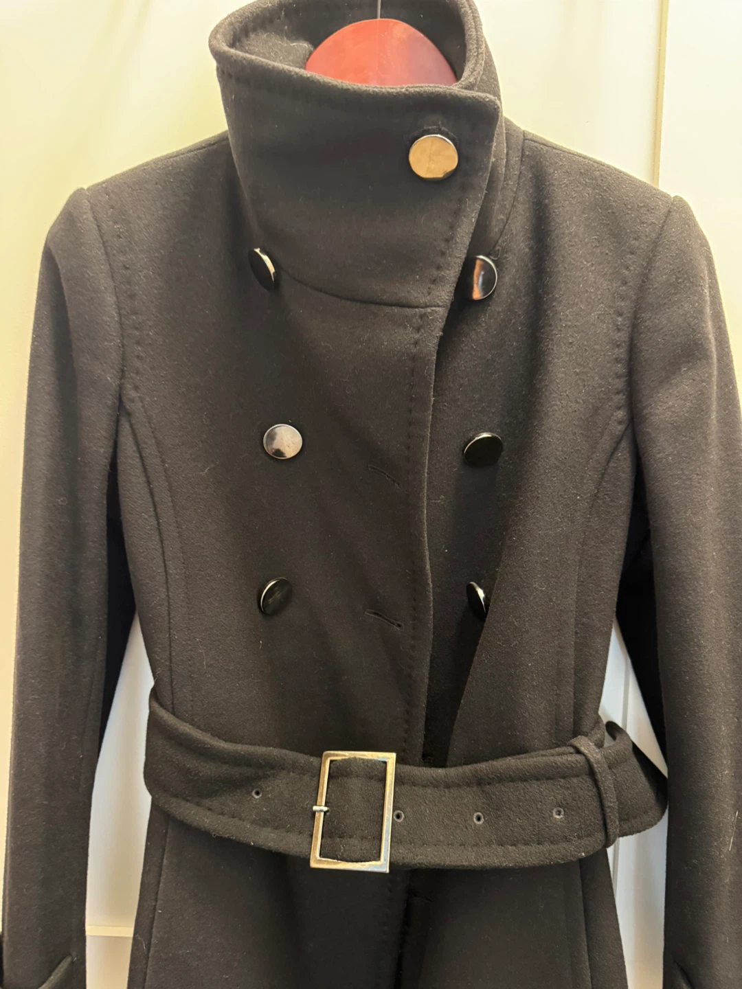 Aritzia Babaton Black Double-Breasted Wool Cashmere Coat (Long) - photo 3