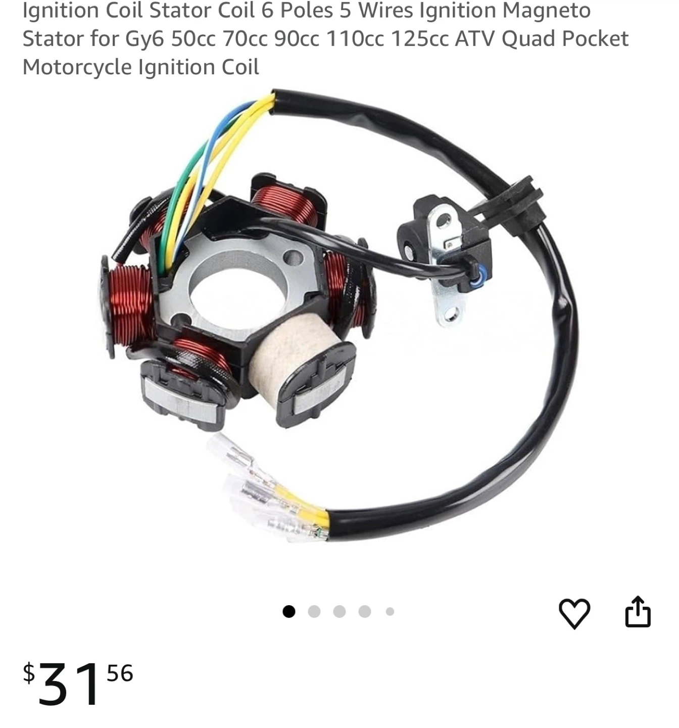 Ignition Stator Coil for GY6 50cc-125cc ATV/Motorcycle
