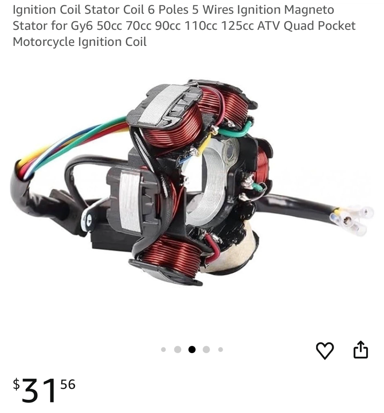 Ignition Stator Coil for GY6 50cc-125cc ATV/Motorcycle - photo 3