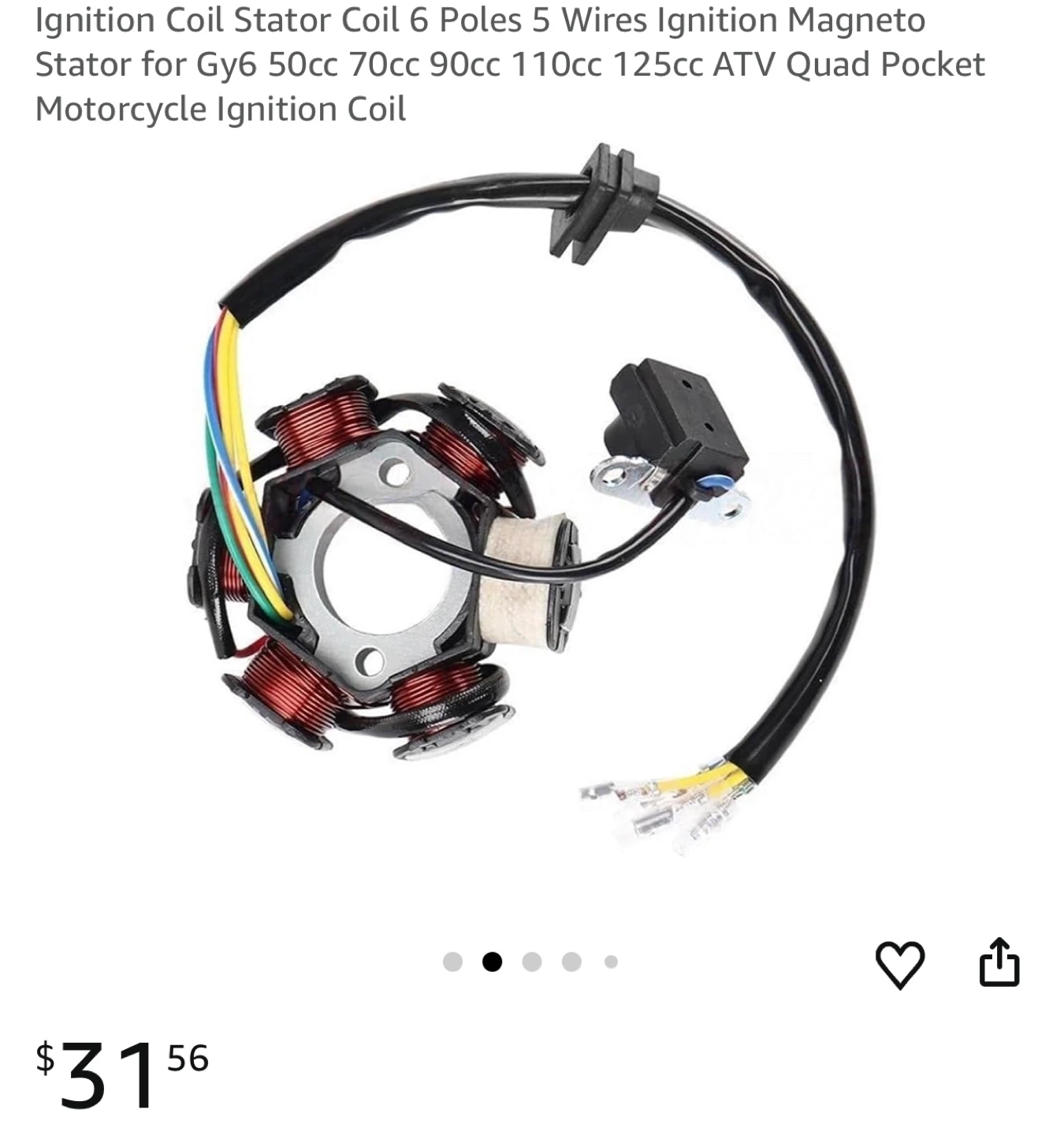 Ignition Stator Coil for GY6 50cc-125cc ATV/Motorcycle - photo 2