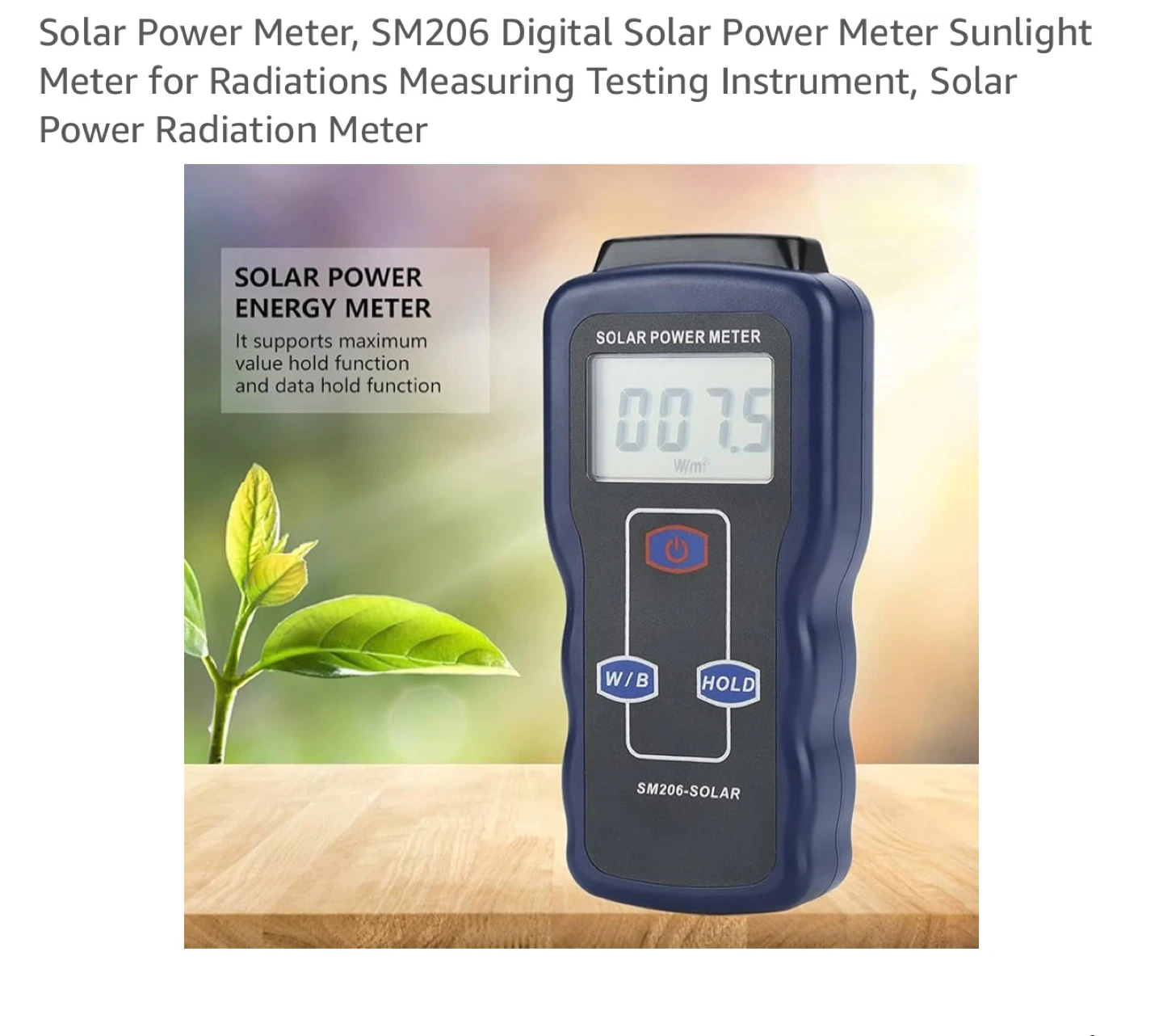 SM206 Digital Solar Power Meter Sunlight Meter - photo 3