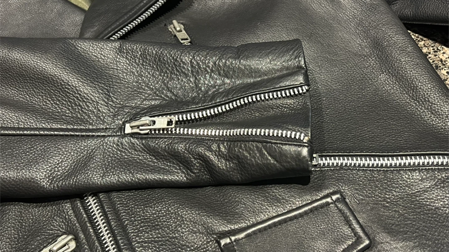Topman Black Leather "Too Rare To Die" Biker Jacket Size S - photo 3