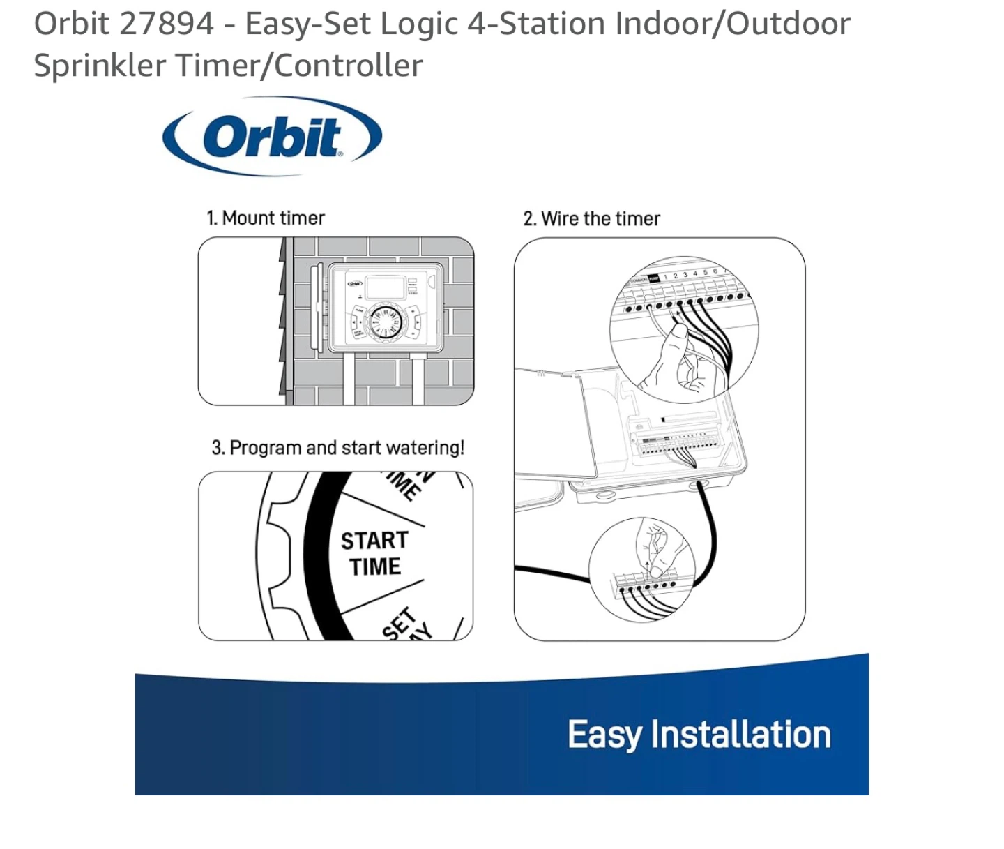 Orbit 27894 Easy-Set Logic 4-Station Sprinkler Timer - photo 4