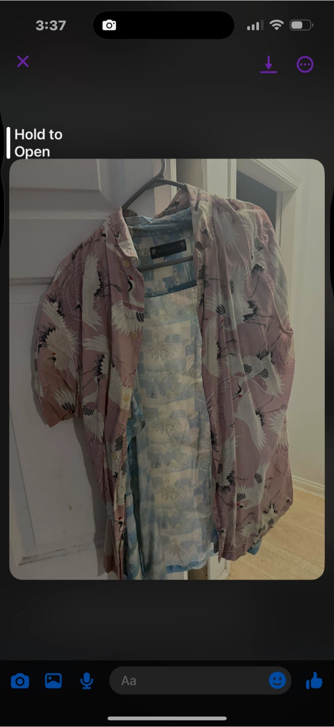 Pink Crane Print Up Shirt All Saints - photo 2