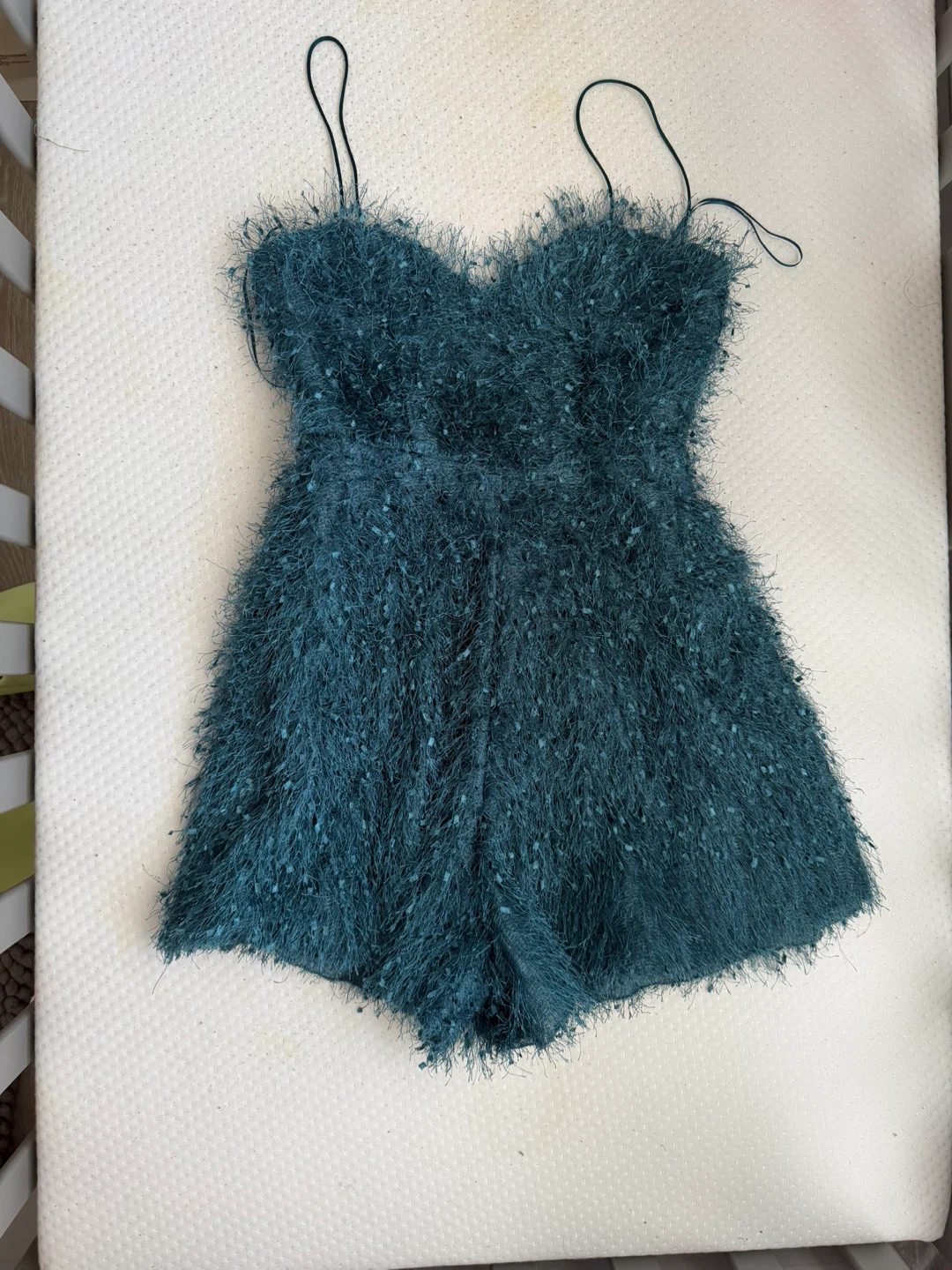 ZARA Teal Fuzzy Romper XS