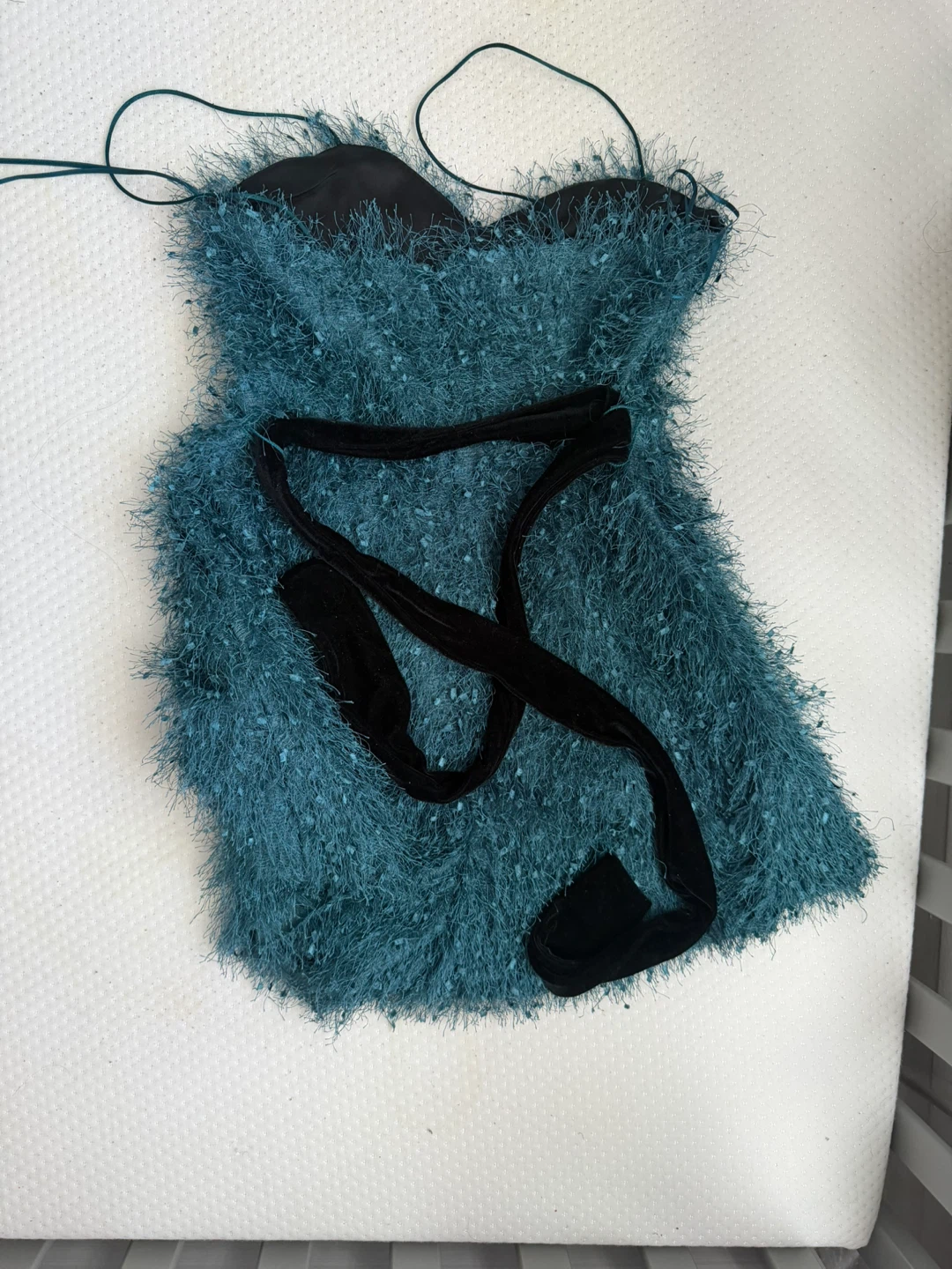 ZARA Teal Fuzzy Romper XS - photo 2