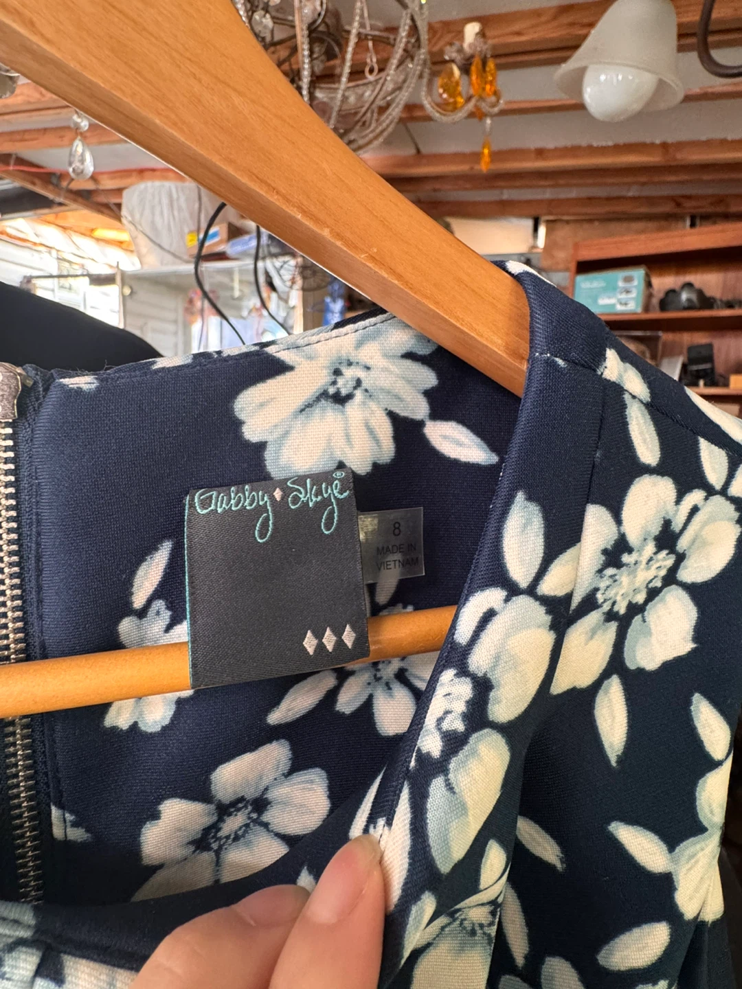 Gabby Skye Navy Floral Dress Size 8 - photo 2