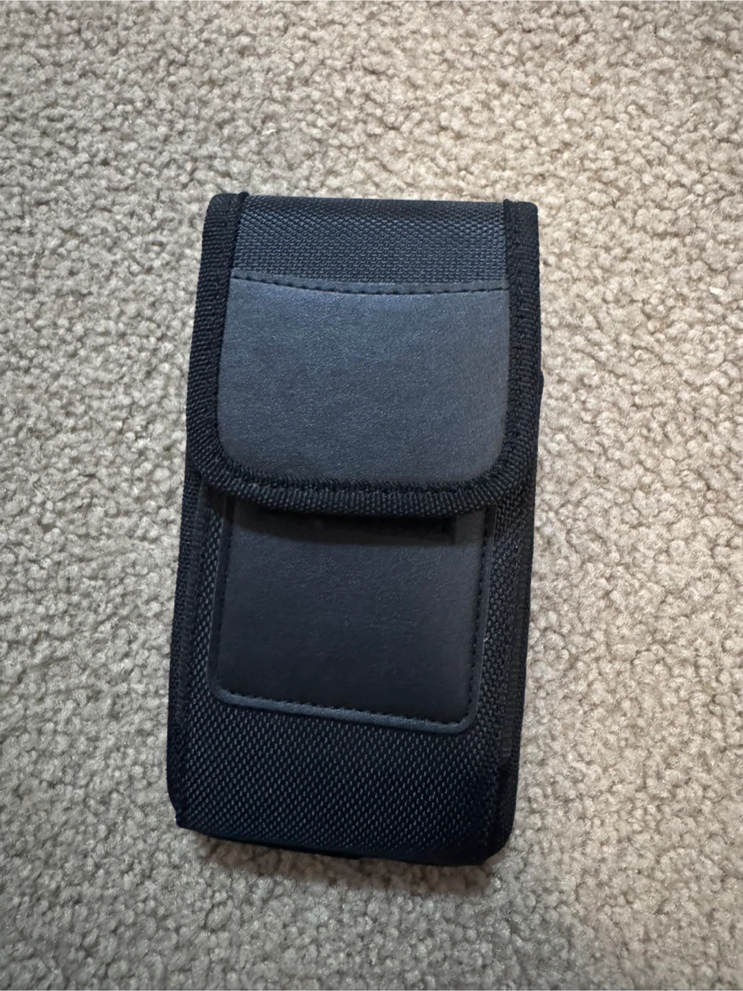 Black Cell Phone Pouch with Belt Clip & Carabiner