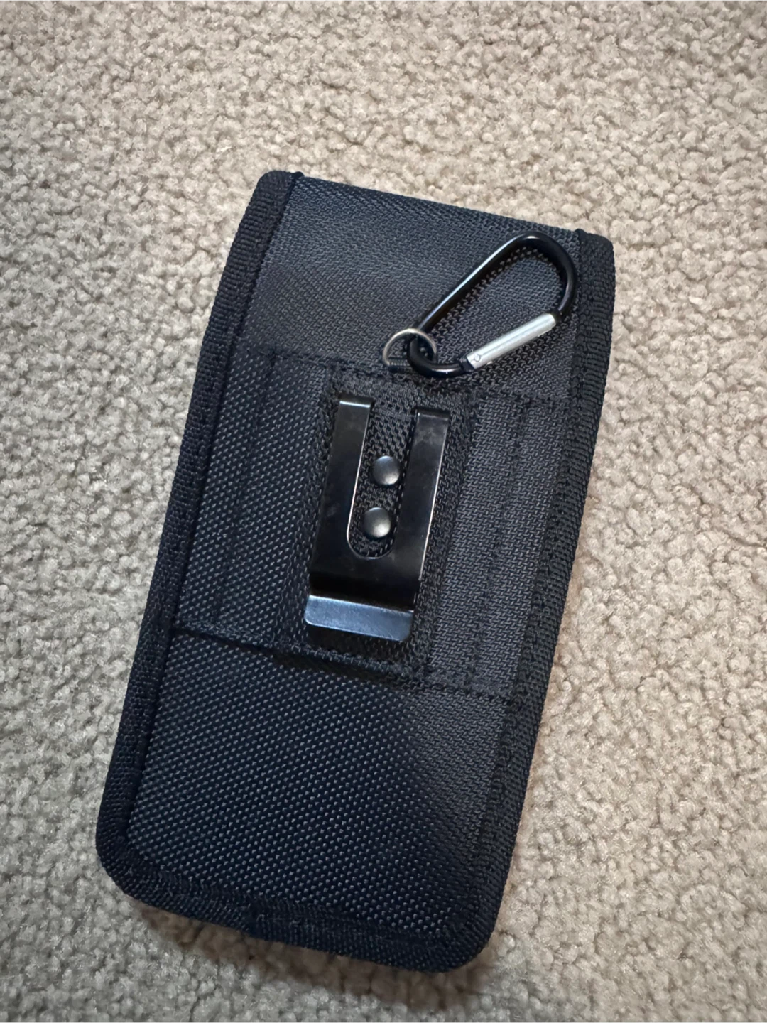 Black Cell Phone Pouch with Belt Clip & Carabiner - photo 3