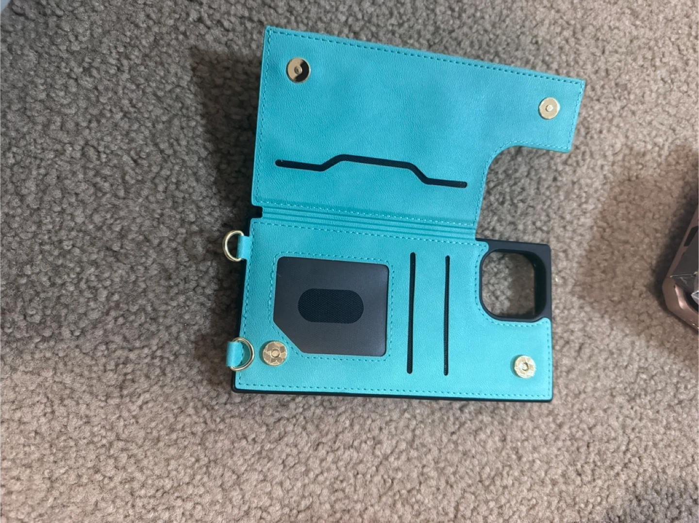 Teal Wallet Phone Case with Zipper - photo 3