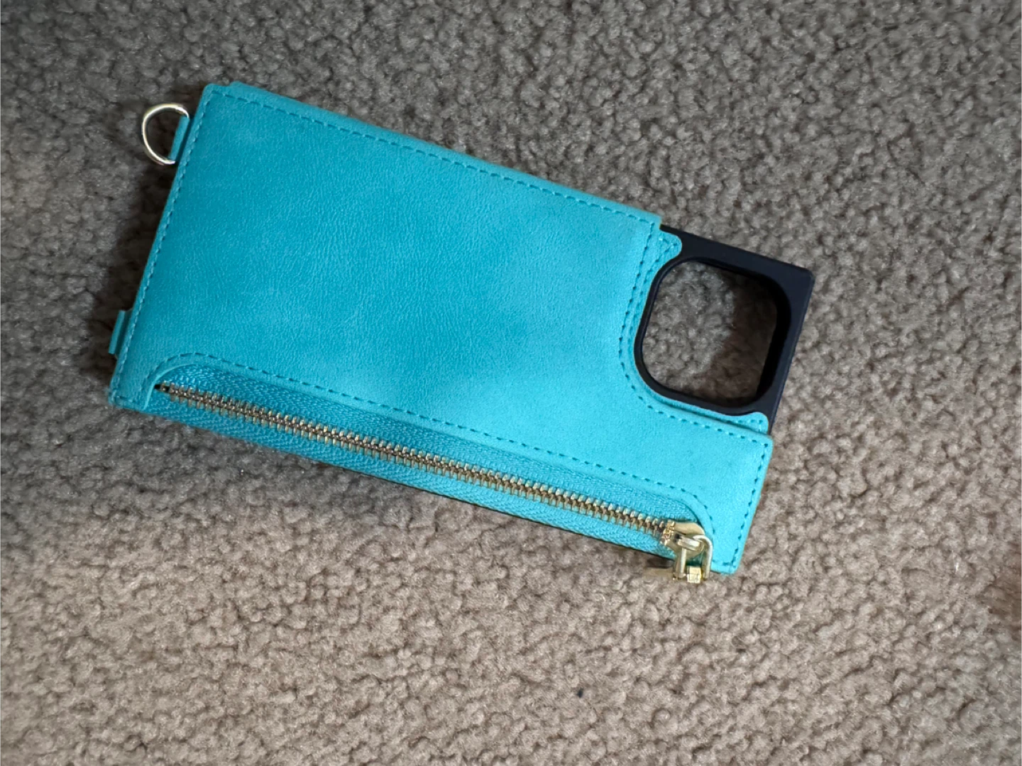 Teal Wallet Phone Case with Zipper