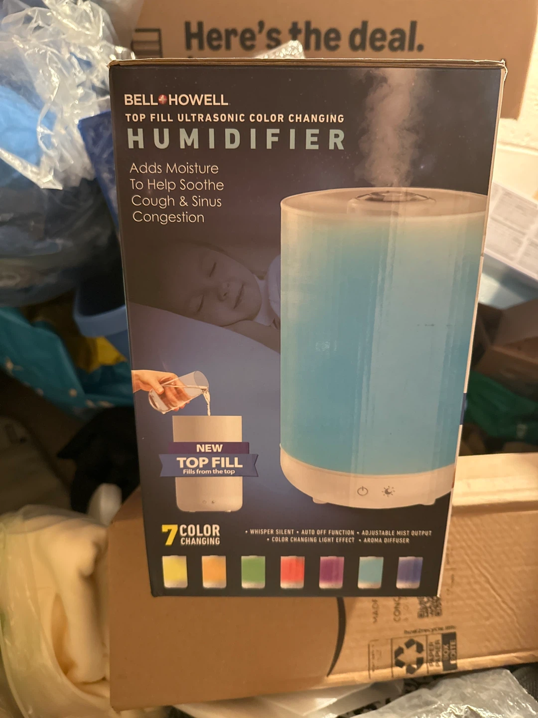 Bell Howell Top Fill Ultrasonic Color Changing Humidifier - photo 2