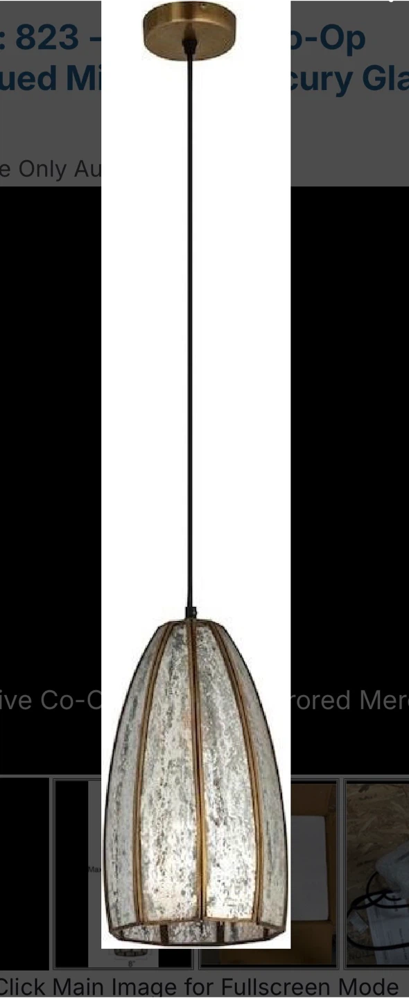 Creative Co-Op Pendant Light - Antiqued Mirrored Mercury Glass