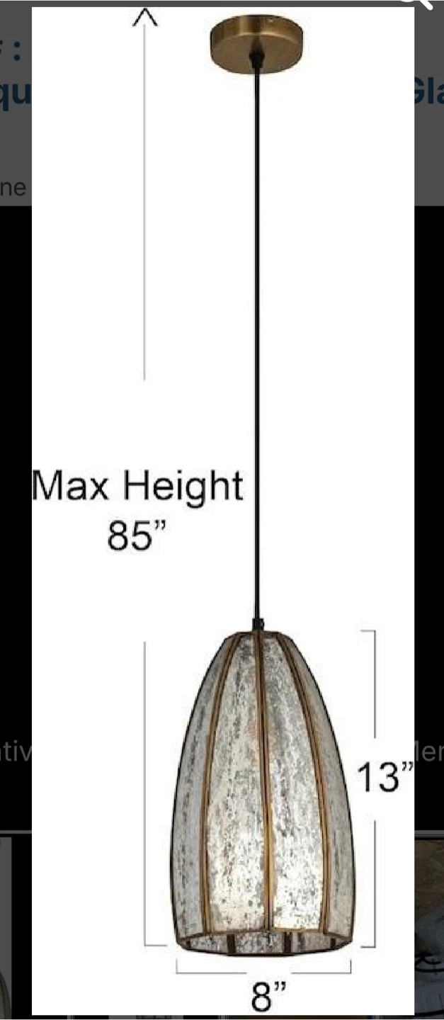 Creative Co-Op Pendant Light - Antiqued Mirrored Mercury Glass - photo 3