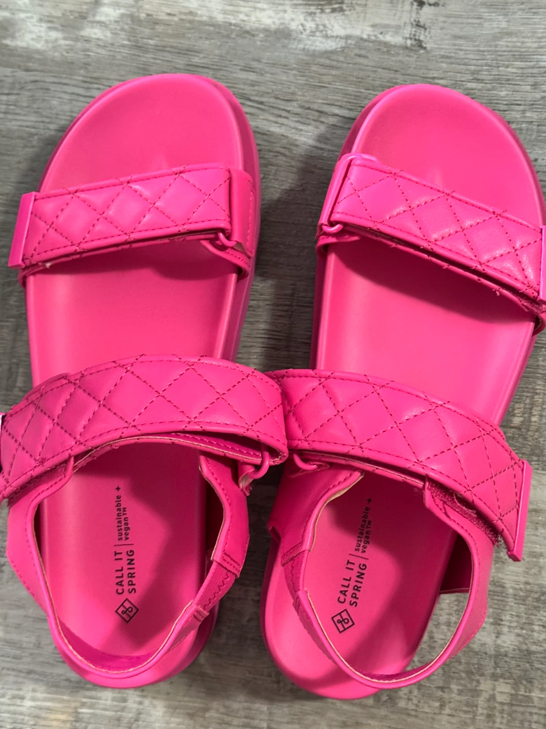 Call It Spring Pink Quilted Strap Sandals
