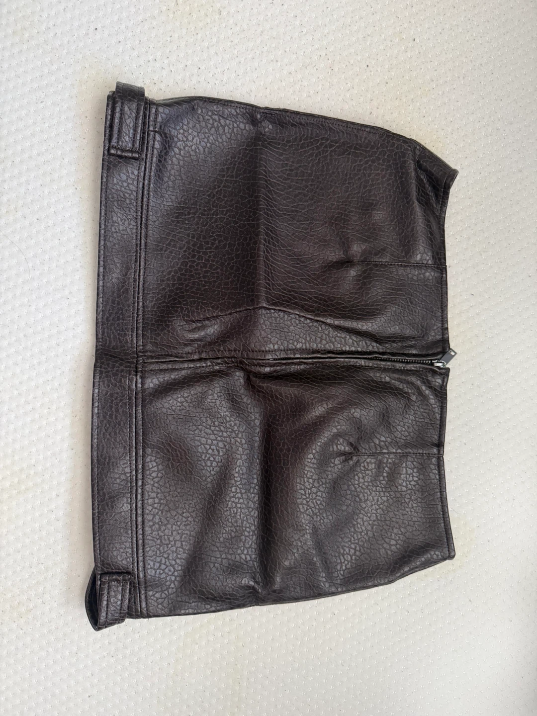 H&M Divided Faux Leather Mini Skirt Brown Size 2 - photo 2
