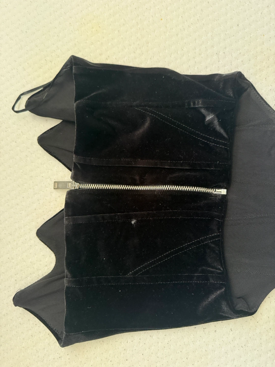Bershka Black Velvet Corset Top Size S - photo 2