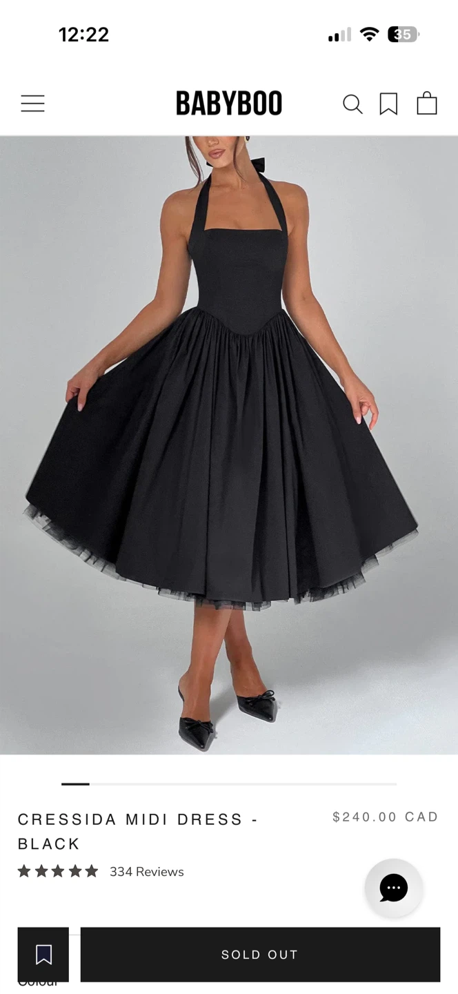BABYBOO CRESSIDA MIDI DRESS - BLACK