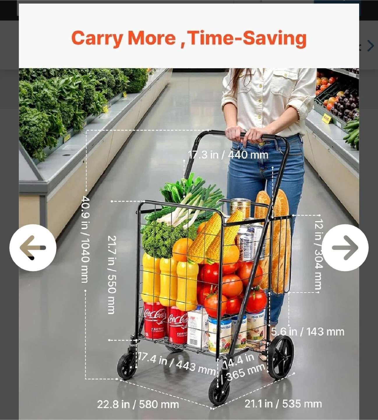 Vevor Dual Basket Shopping Cart - photo 3
