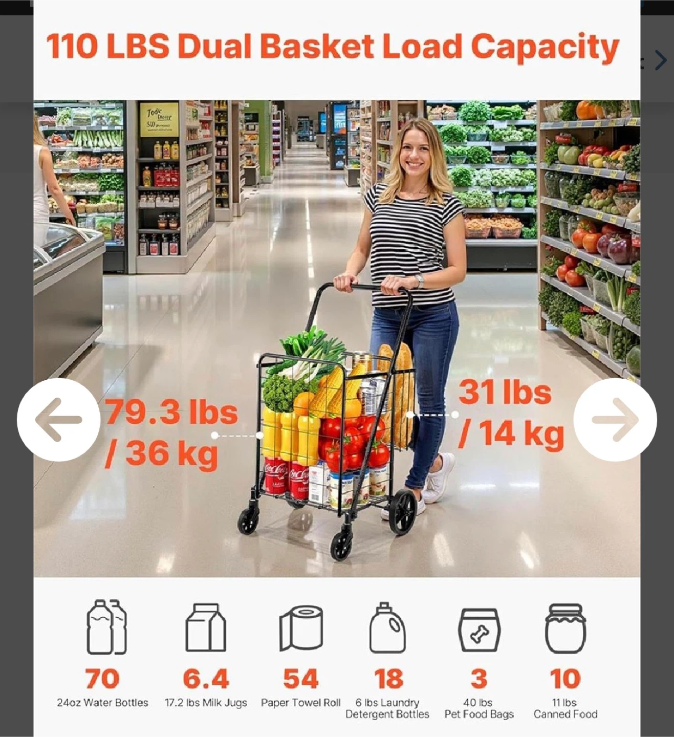 Vevor Dual Basket Shopping Cart - photo 2
