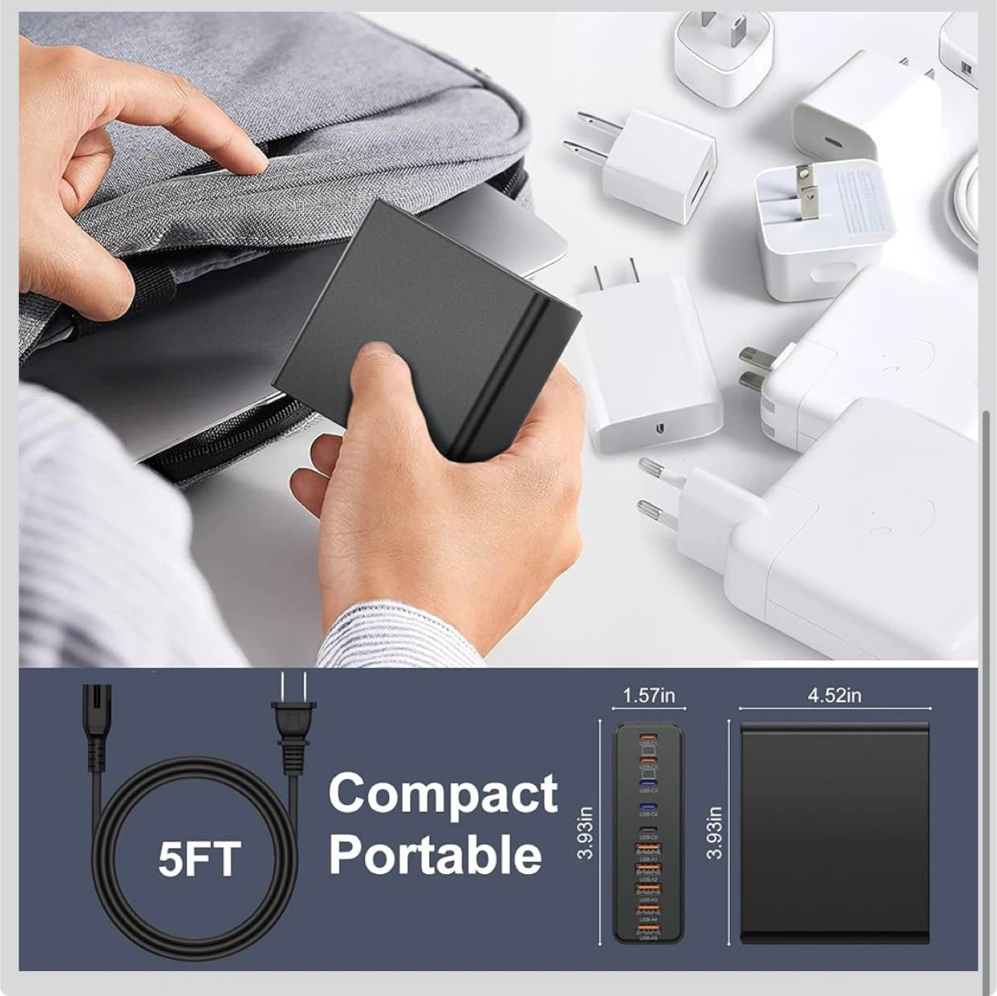 800W 10-Port GaN3 Fast Charging Station - photo 4