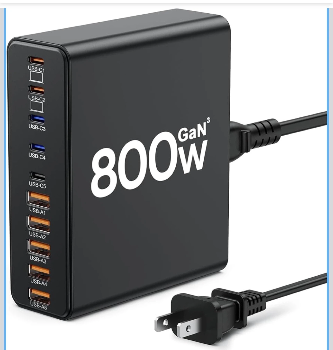 800W 10-Port GaN3 Fast Charging Station