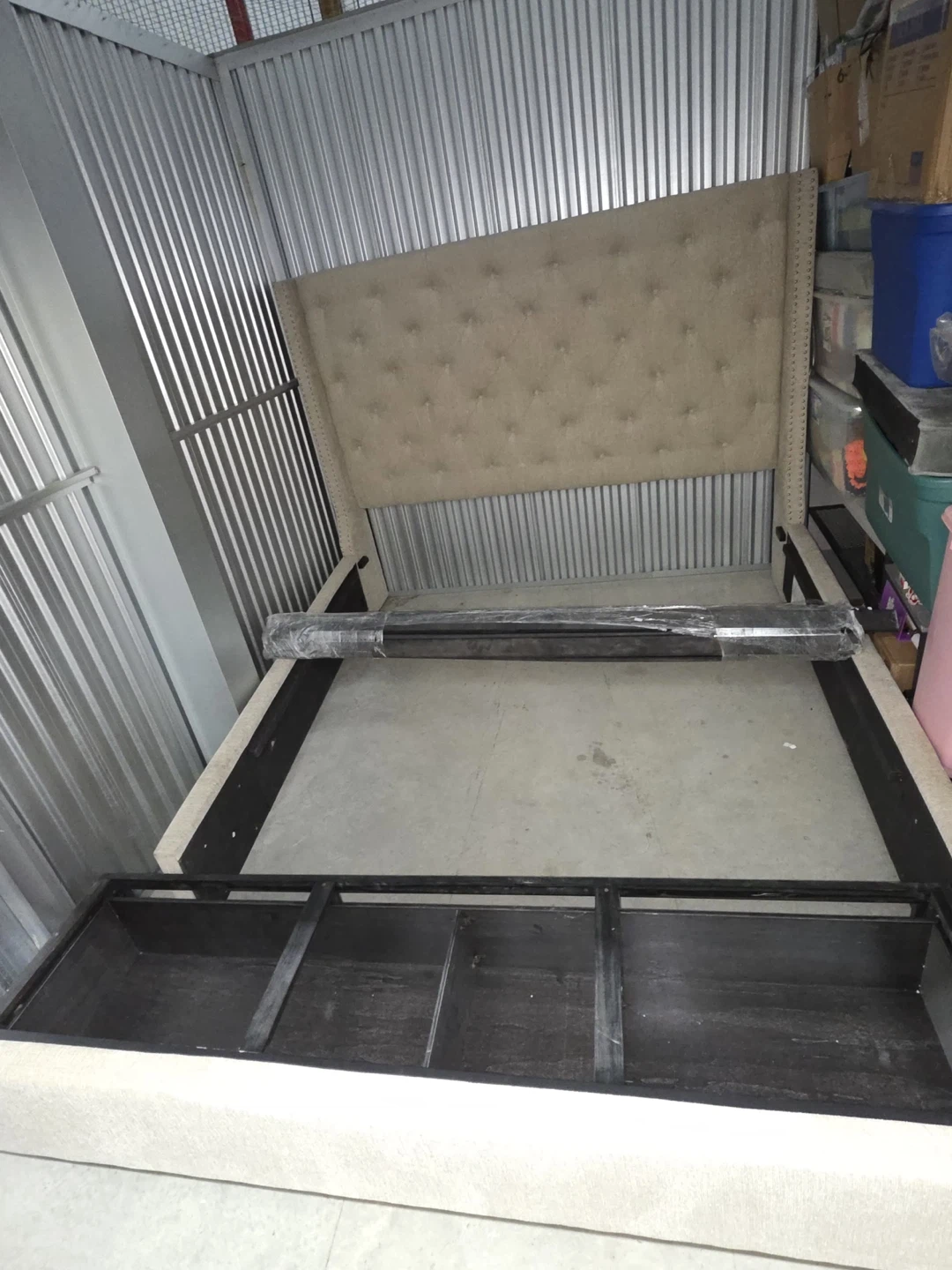 Tufted Upholstered Bed Frame with Storage - photo 5