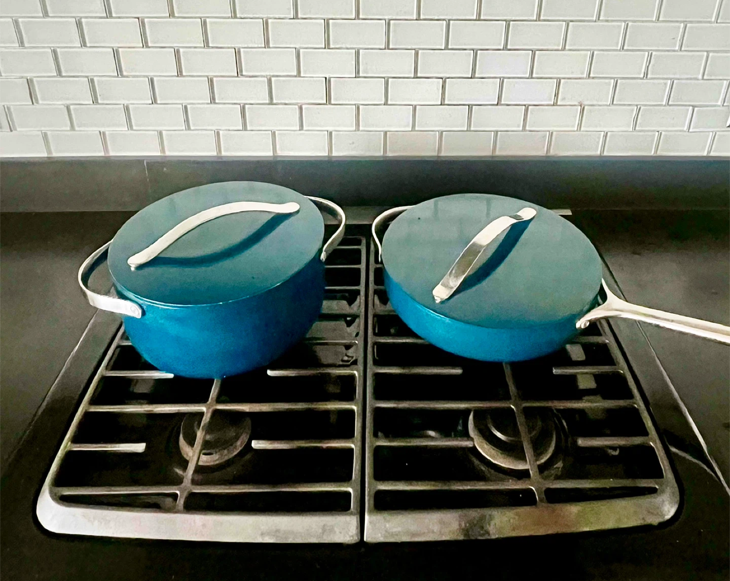 Caraway 12" sauté pan and 10.5" dutch oven/stock pot
