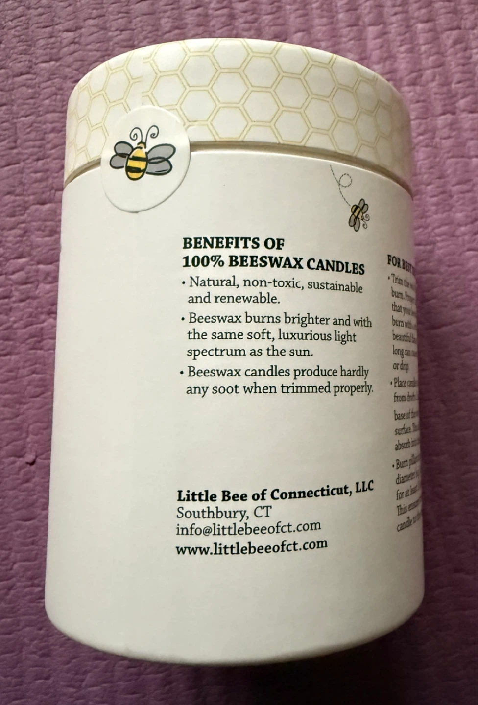 Little Bee Hand Rolled Beeswax Candle 🐝🕯️ - photo 4