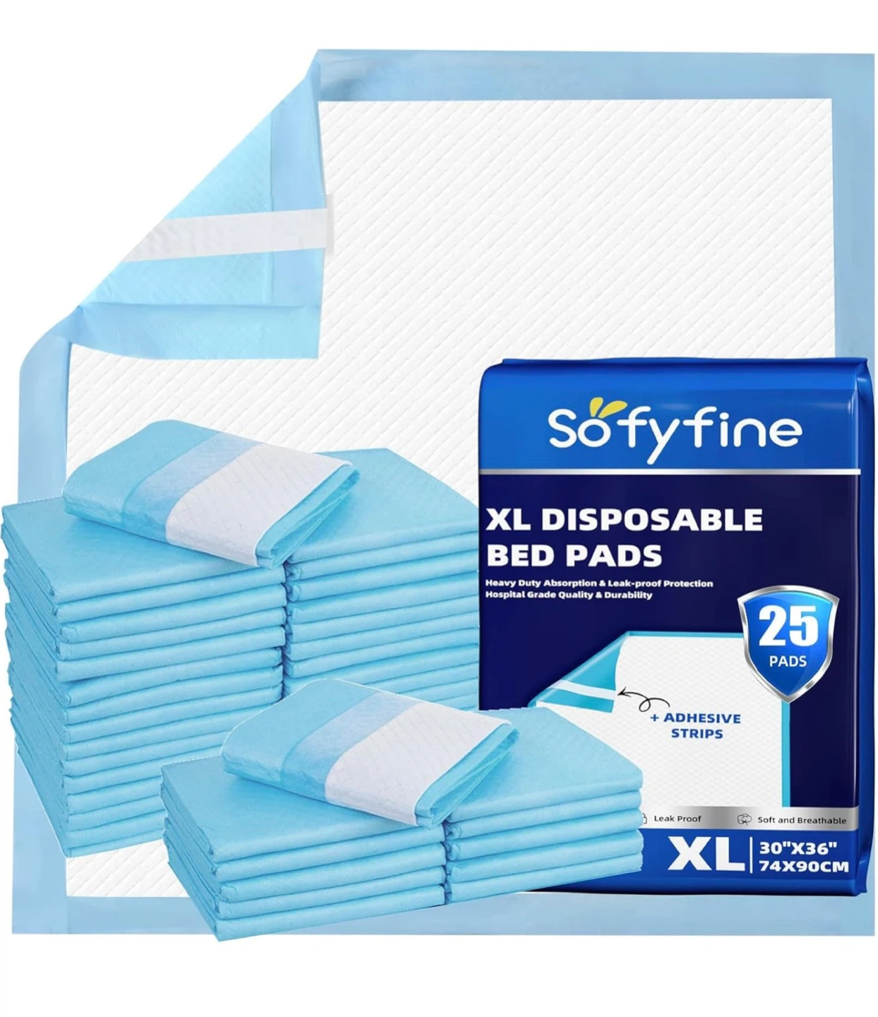 Sofyfine XL Disposable Bed Pads and Kovevo Commode liners - photo 3