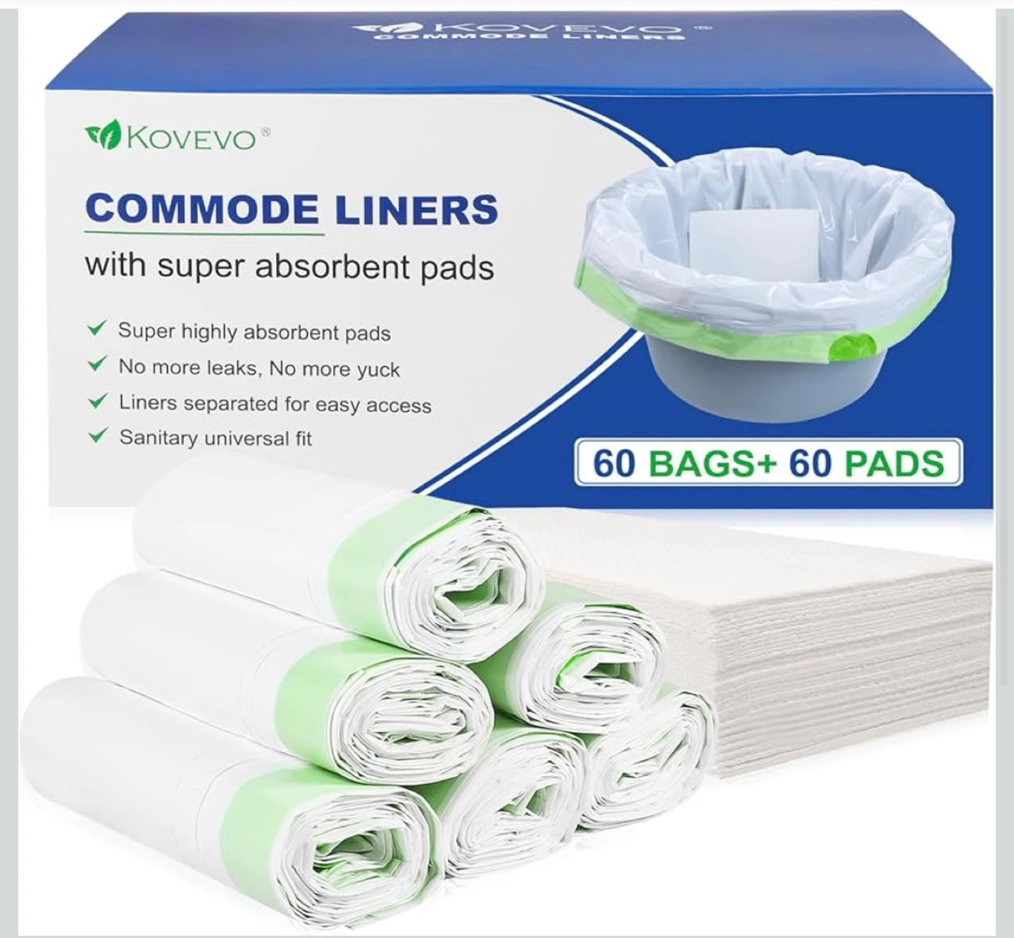 Sofyfine XL Disposable Bed Pads and Kovevo Commode liners - photo 2