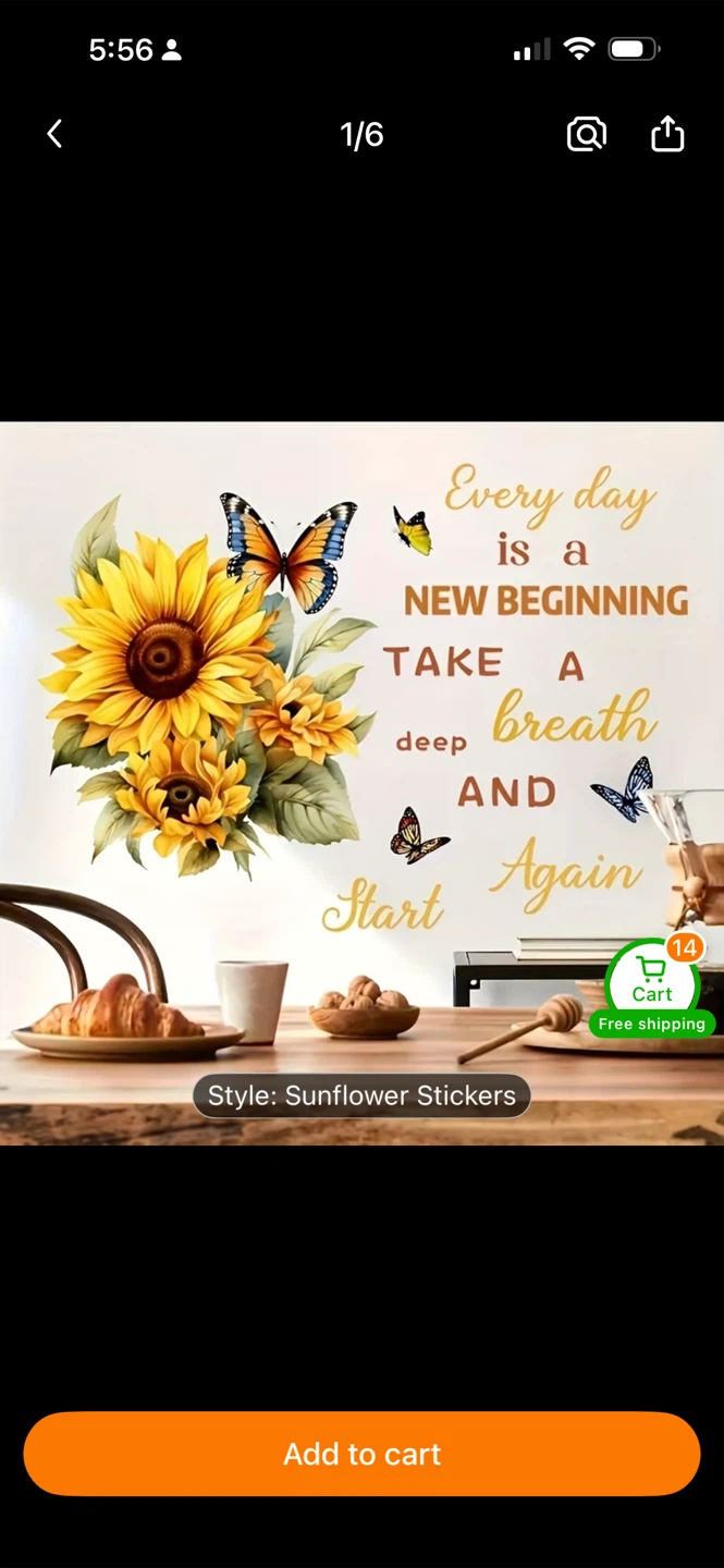 Sunflower "New Beginning" Wall Stickers