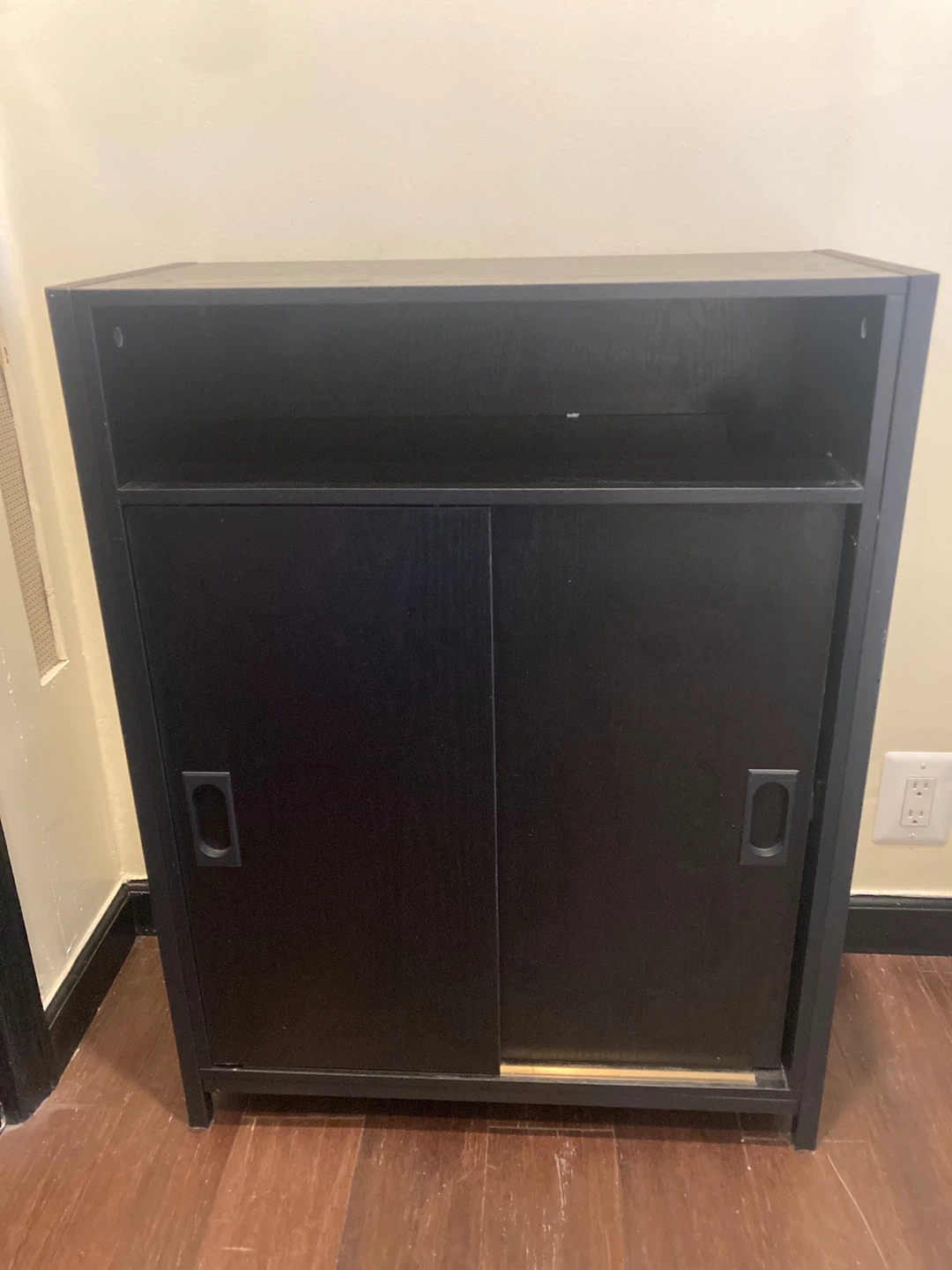Black Cabinet with Sliding Doors