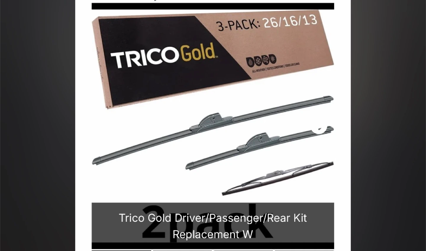 Trico Gold 3-Pack Wiper Blade Set (26/16/13)