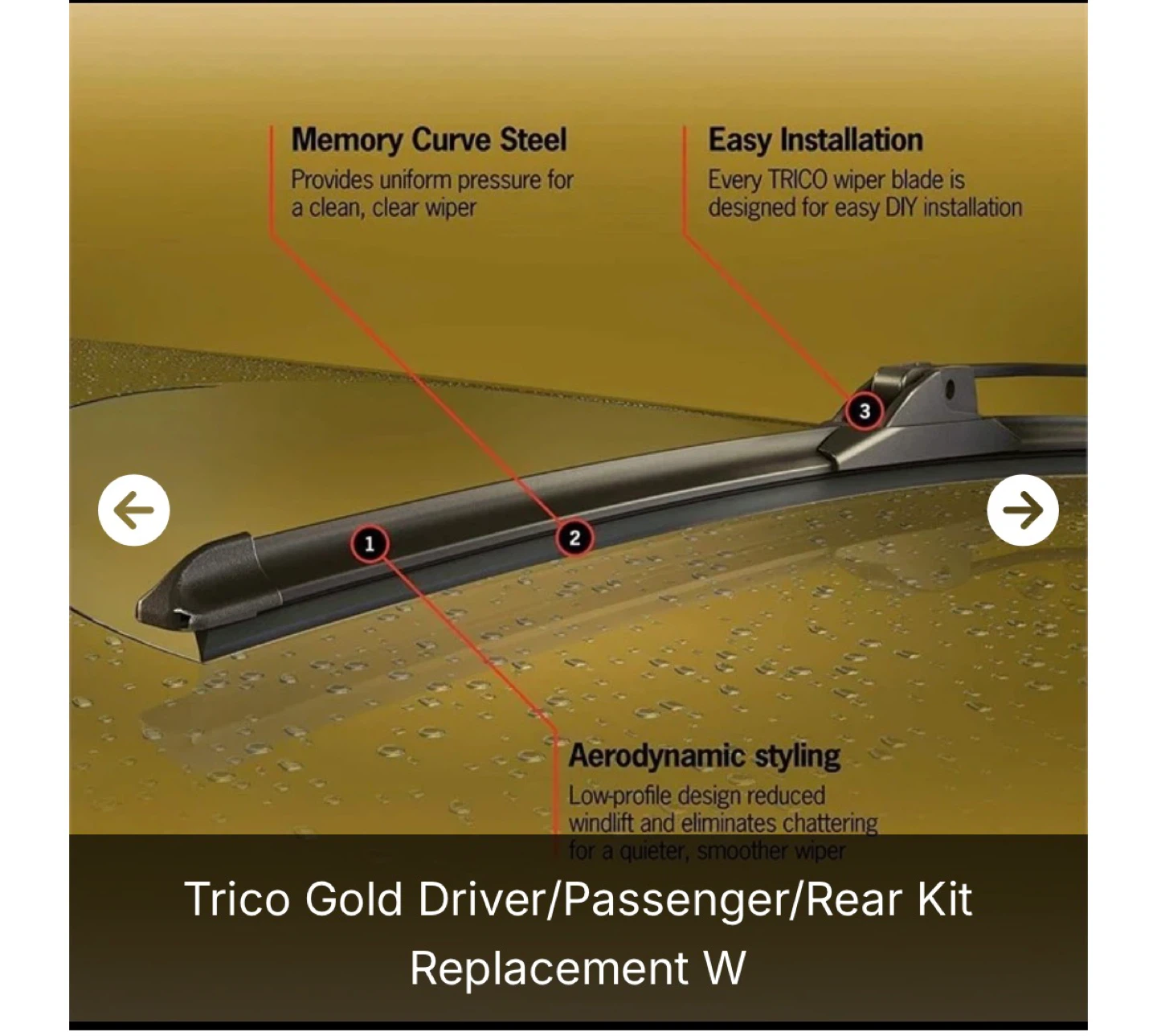 Trico Gold 3-Pack Wiper Blade Set (26/16/13) - photo 2