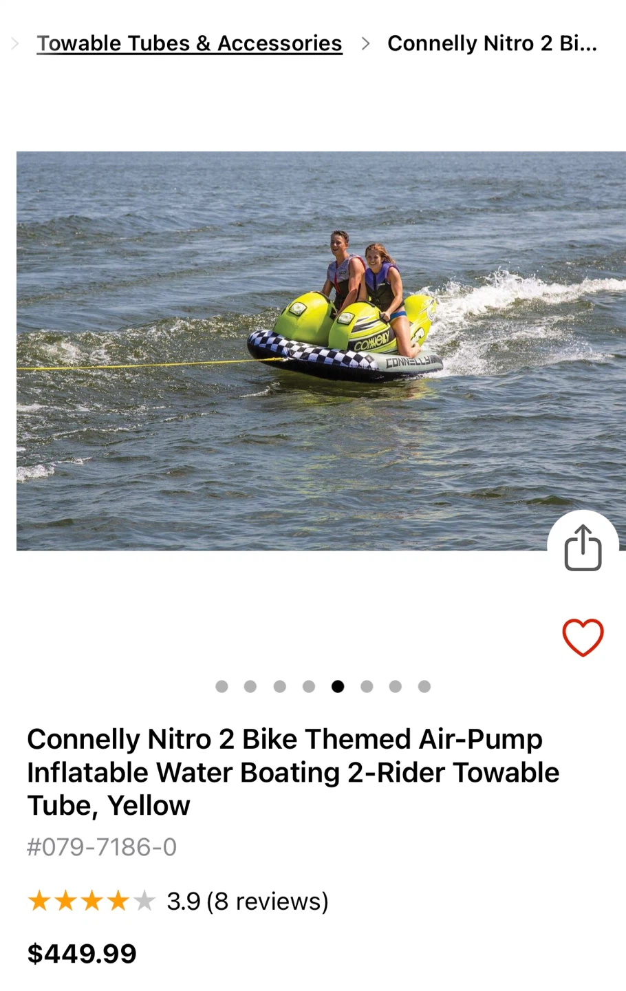 Connelly Nitro 2 Bike Themed Water Towable Tube - Yellow - photo 3