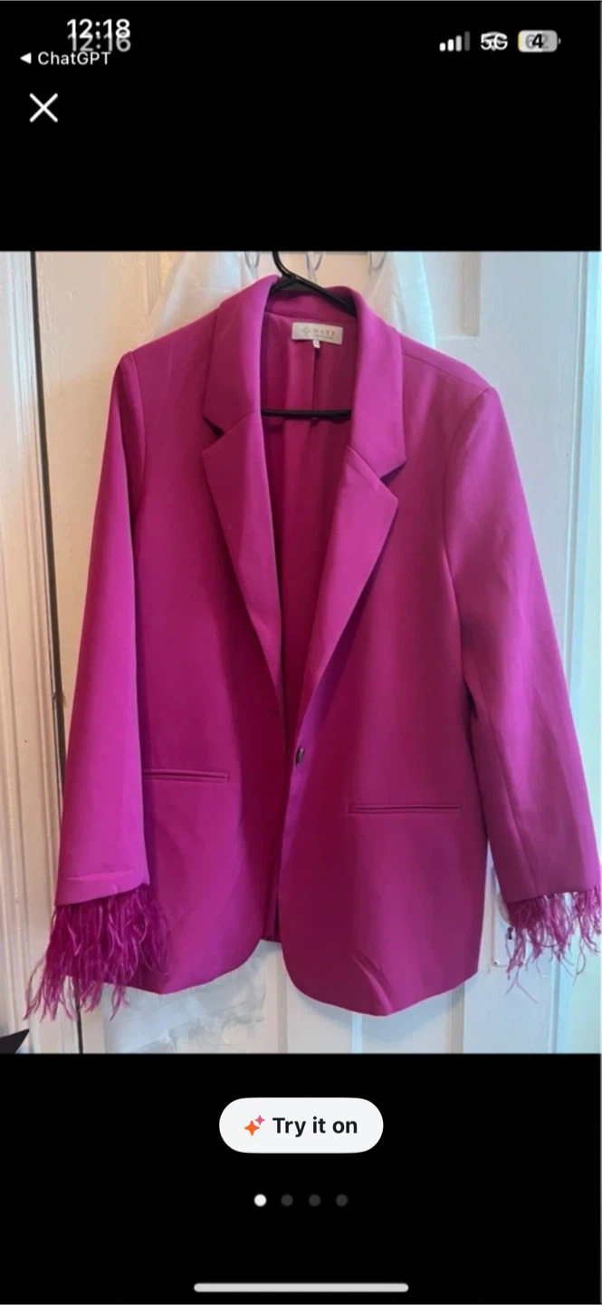 VIV Collectible Blazer with Feather Cuffs