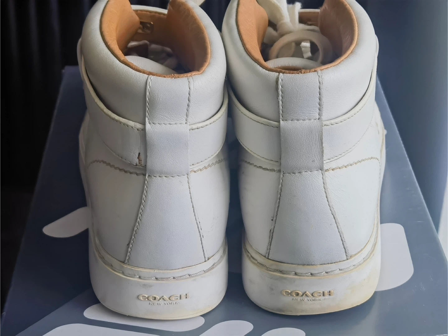 White COACH New York High-Top Sneakers US 7.5B - photo 3