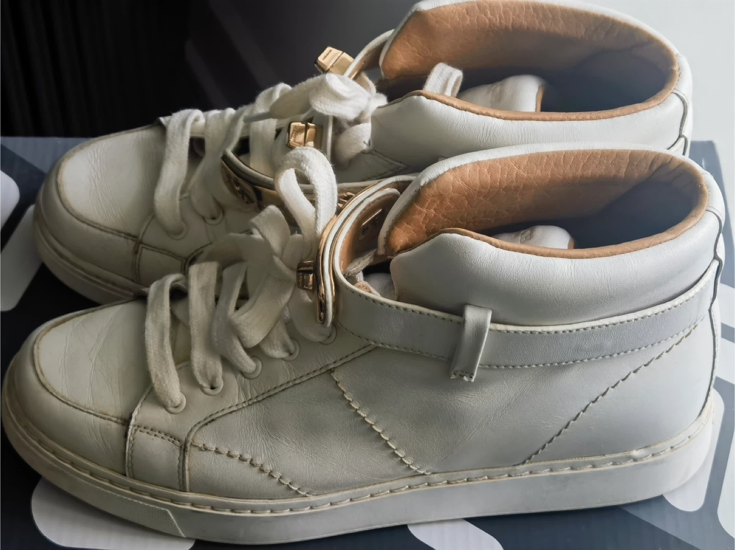 White COACH New York High-Top Sneakers US 7.5B - photo 2