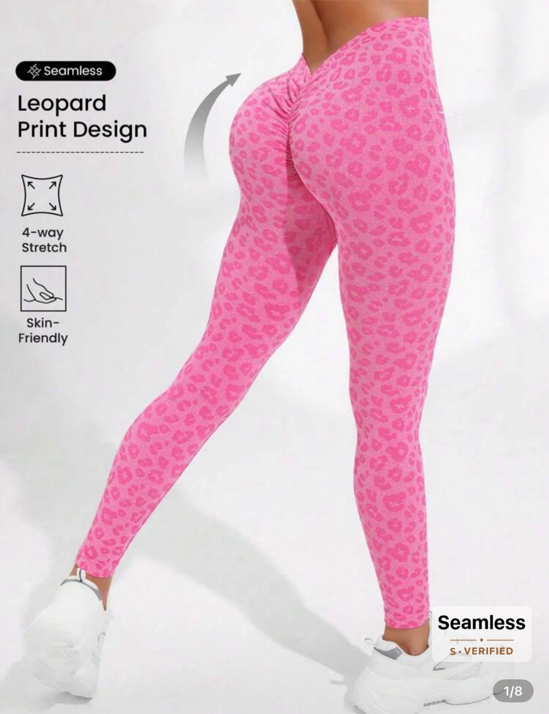 Pink Leopard Print Seamless Leggings - photo 2