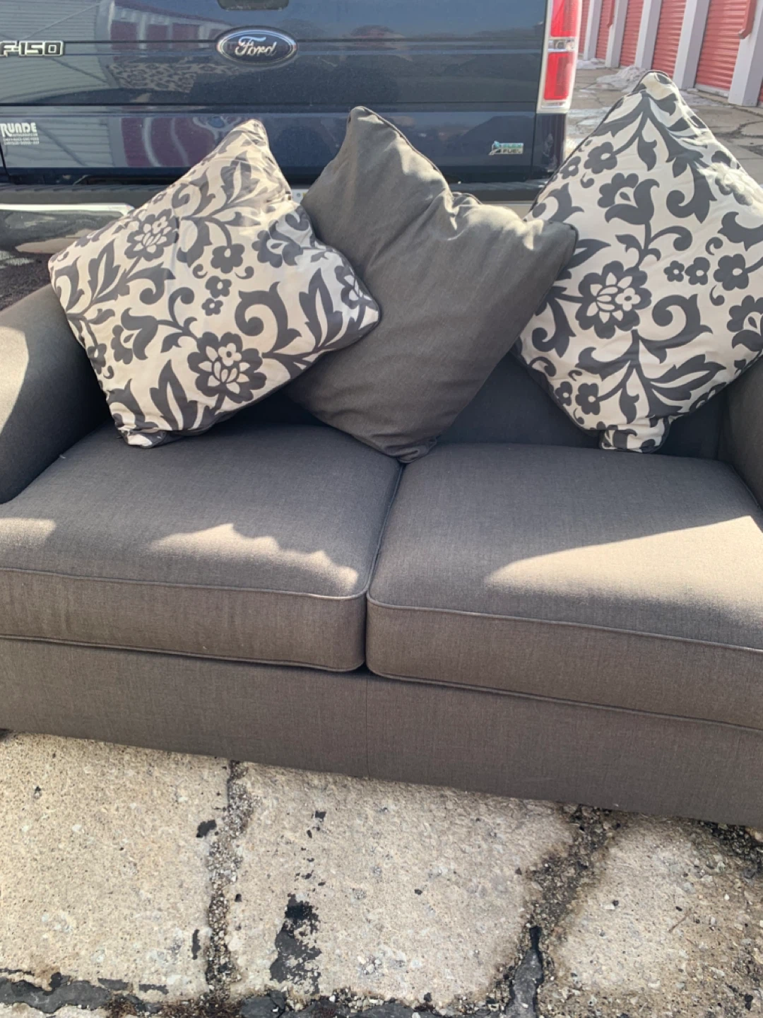 Gray Loveseat and Accent Chair Set