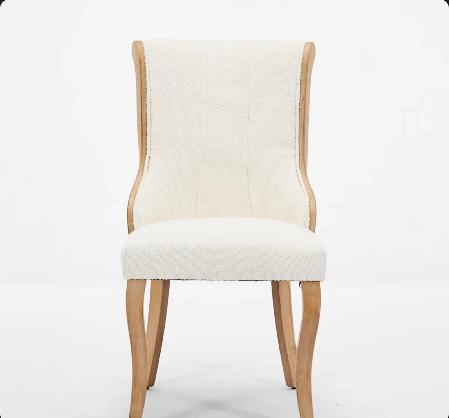 Set of 2 Boucle Upholstered Dining Chairs - photo 3