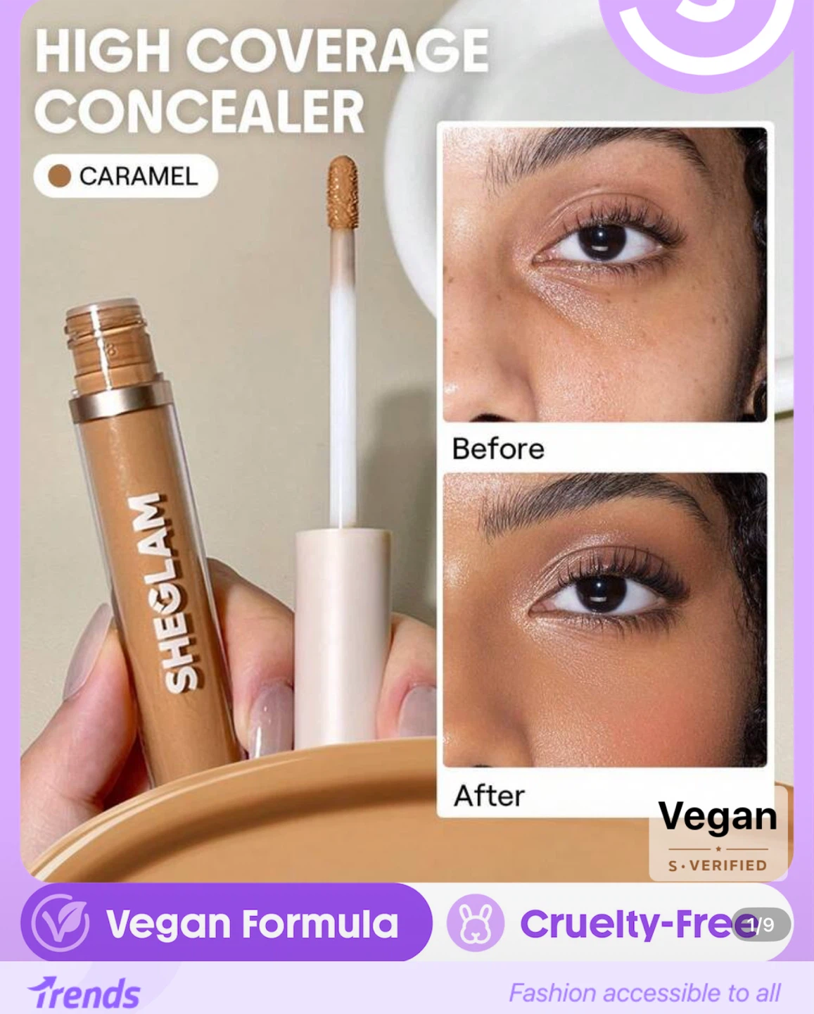 Sheglam High Coverage Concealer - Caramel