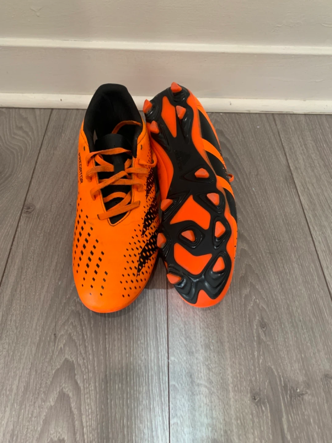 Adidas Predator Football Cleats - Orange l Size 10