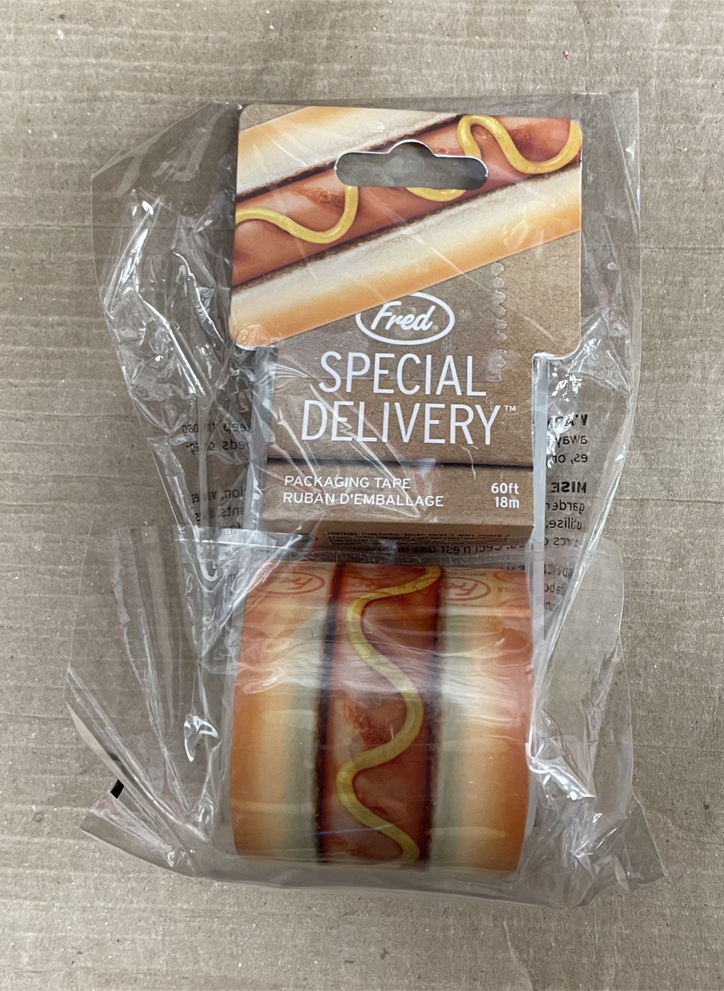Fred Special Delivery Hot Dog Packaging Tape - 60ft Roll - photo 2